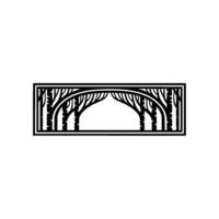 Minimalist Forest Archway Illustration - Decorative Border Element. vector