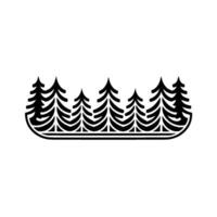 Minimalist Forest Line Art Trees and Decorative Element. vector