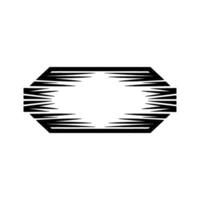 Geometric Black Angular Frame on White. vector