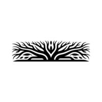 Black Tree Silhouette Border on White Background, Minimalist. vector