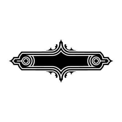 Elegant Black Ornate BannerLabel.