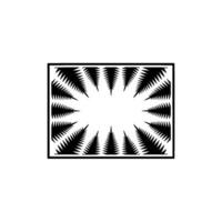 Minimalist Fir Tree Frame Black White Geometric Forest. vector