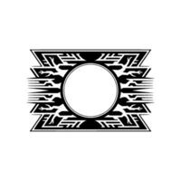 Geometric Black and White Frame with a Circle, Minimalist. vector