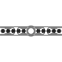 Floral Border Pattern , Elegant Black White Element. vector