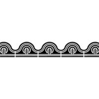 Abstract Geometric Black and White Border on White Background. vector