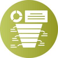 Funnel chart Circle Gradient Style Icon vector