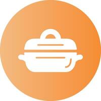 Pot Solid Gradient Circle Icon vector