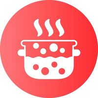 Water Boiling Circle Gradient Style Icon vector