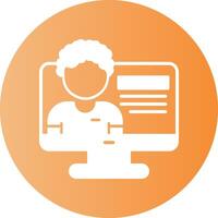 White Profile Gradient Circle Icon vector