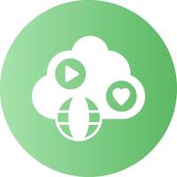 White Cloud Gradient Circle Icon vector