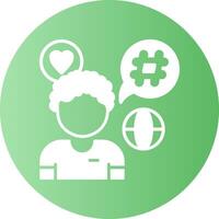 Hashtag Boy Gradient Circle Icon vector