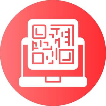 qr código degradado circulo icono diseño vector