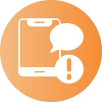 SMS Notification Gradient Circle Icon vector