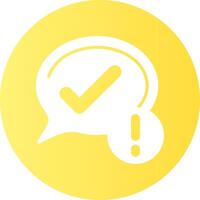 Checkmark Notification Gradient Circle Icon vector