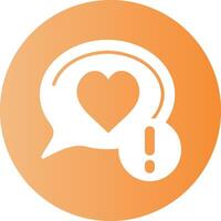 Heart Notification Gradient Circle Icon vector