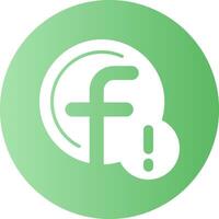 Facebook Notification Gradient Circle Icon vector