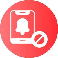Notifications off Notification Gradient Circle Icon vector