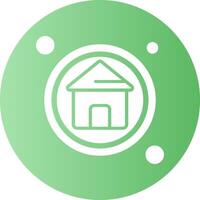 Home Button Navigation Gradient Circle Icon vector