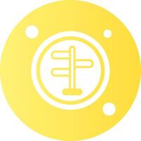Route Button Navigation Gradient Circle Icon vector
