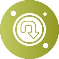 U turn Navigation Gradient Circle Icon vector