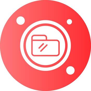 Folder Button Navigation Gradient Circle Icon vector