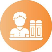 Librarian with a book Gradient Circle Icon vector