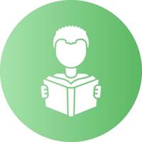 Child reading Gradient Circle Icon vector