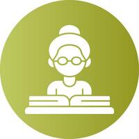 Teacher with a book Gradient Circle Icon vector