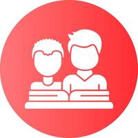 Group reading session Gradient Circle Icon vector