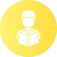 Adult reading Gradient Circle Icon vector