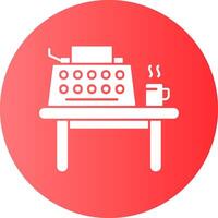 Writing desk Gradient Circle Icon vector
