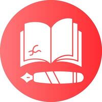 Author signing a book Gradient Circle Icon vector