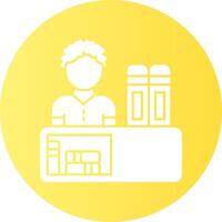 Library checkout counter Gradient Circle Icon vector