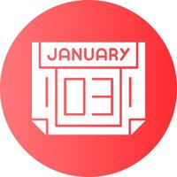 3 January Gradient Circle Icon vector