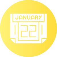 22 January Gradient Circle Icon vector