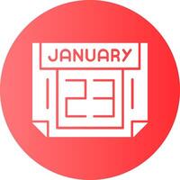 23 January Gradient Circle Icon vector