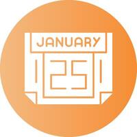 25 January Gradient Circle Icon vector