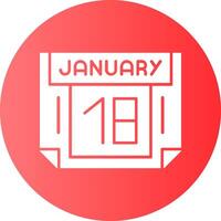 18 January Gradient Circle Icon vector