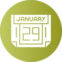 29 January Gradient Circle Icon vector