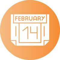 14 February Gradient Circle Icon vector
