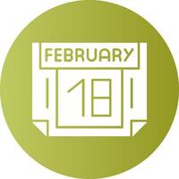18 February Gradient Circle Icon vector