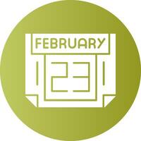 23 February Gradient Circle Icon vector