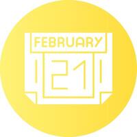 21 February Gradient Circle Icon vector