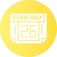 26 February Gradient Circle Icon vector