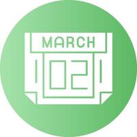 2 March Gradient Circle Icon vector