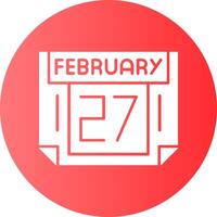 27 February Gradient Circle Icon vector