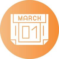 1 March Gradient Circle Icon vector