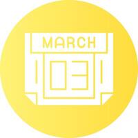 3 March Gradient Circle Icon vector