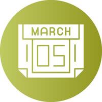 5 March Gradient Circle Icon vector