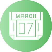 7 March Gradient Circle Icon vector